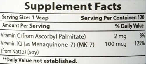 Best Naturals MK-7 Vitamin K2 100 mcg 120 Vcaps Best Naturals buy supplements canada