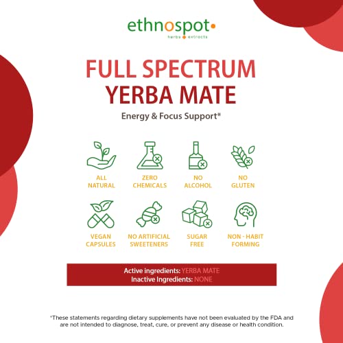 Full Spectrum Yerba Mate Capsules - Boosts Energy & Mental Focus - Supports Health Ethnospot buy supplements canada