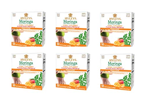 Hyleys Tea Moringa Oleifera with Mango Flavor - 50 Tea Bags (6 Pack - 300 Tea Bags total) (Miracle Tree Tea) HYLEYS buy supplements canada