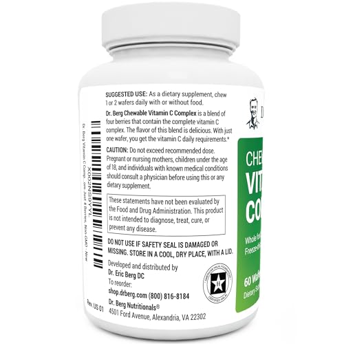 Dr. Berg's Vitamin C Complex Whole Food (60 Chewable) 100% Natural Vitamin C from Dr. Berg Nutritionals buy supplements canada