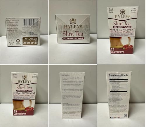Hyleys Slim Tea Goji Berry Flavor - Weight Loss Herbal Supplement Cleanse and Detox Hyleys Tea buy supplements canada