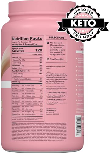 Flat Tummy Tea Meal Replacement Shake – Vanilla, 20 Servings - Plant Based Protein Flat Tummy Tea buy supplements canada