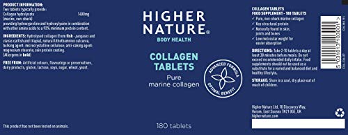 Higher Nature Collagen, High Strength - Pack of 180 (Packaging May Vary) HIGHER NATURE buy supplements canada