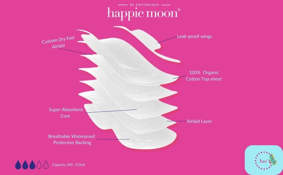 happie moon Tween and Teen Pads | Small Organic Cotton Cover Period Pads | Ultra Thin Cotton Pads Happie Moon buy supplements canada