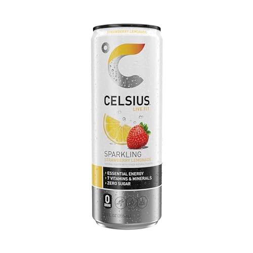 CELSIUS Sparkling Strawberry Lemonade, Functional Essential Energy Drink, 12 Fl Oz CELSIUS buy supplements canada