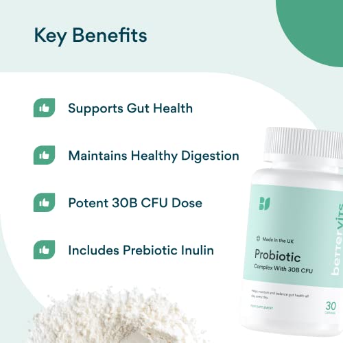 Bettervits Probiotic Complex | 30B CFU | Gut Health | Digestion | Bloating | IBS Bettervits buy supplements canada