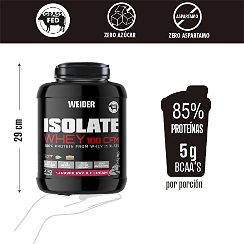 Weider Isolate Whey 100 CFM (2kg) Strawberry Ice Cream Flavour. Protein Powder with 25g Proteins Weider buy supplements canada