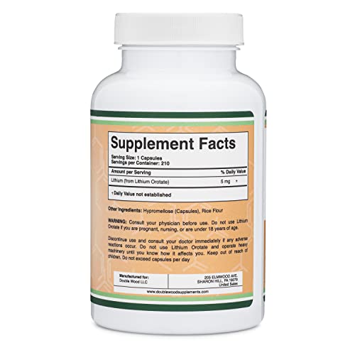 Lithium Orotate 5mg, 210 Capsules (Third Party Tested, Made in The USA Double Wood Supplements buy supplements canada