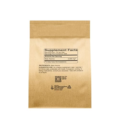 Pure Original Ingredients Beta Alanine Powder Non-GMO, Non-Essential Amino Acid Pure Organic Ingredients buy supplements canada