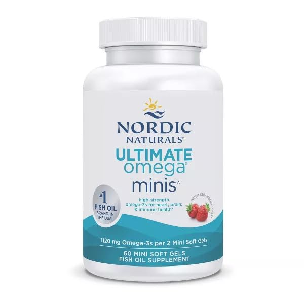 Nordic Naturals Ultimate Omega Minis, Strawberry Flavor - 60 Minis Soft Gels - 1120 mg Omega-3 - High-Potency Fish Oil Supplement - EPA & DHA - Promotes Brain & Heart Health - 30 Servings Nordic Naturals buy supplements canada