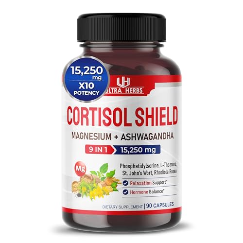 CORTISOL SHIELD 9 IN 1 - 15,250mg Magnesium + Ashwagandha with Phosphatidylserine ULTRA HERBS buy supplements canada
