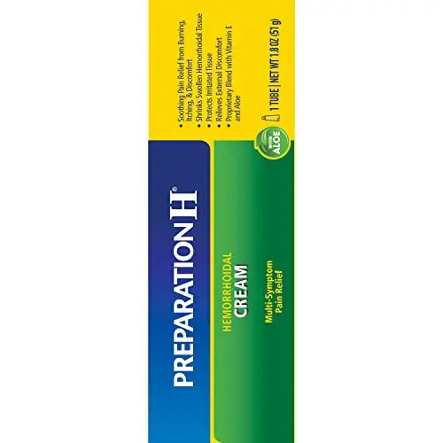 Preparation H Hemorrhoid Symptom Treatment Cream (2 x 1.8 Ounce Tube), Maximum Strength Multi-Symptom Pain Relief with Aloe Preparation H buy supplements canada
