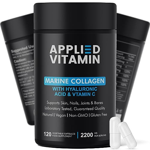 Applied vitamin Marine Collagen Capsules 2000mg-Enhance with Hyaluronic Acid, Zinc, Vitamin C & Biotin 120 Applied Vitamin buy supplements canada