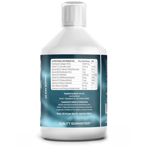 Marine Collagen 2.2 Liquid 10000mg Sugar Free Ready to Drink Berry Flavour, Hyaluronic Acid, Pure Peptide, Vitamin B5, B6, B7, C, D3 Best4Group buy supplements canada
