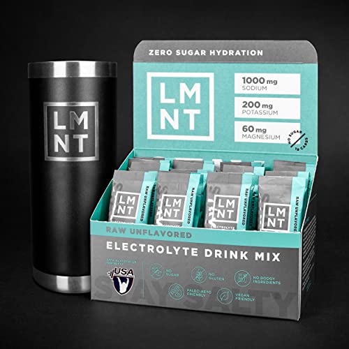 LMNT Zero-Sugar Electrolytes - Raw Unflavored Salt - Hydration Powder Packets Drink LMNT buy supplements canada