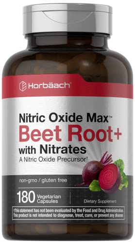 Nitric Oxide Beet Root Capsules | with Nitrates | 180 Count | Nitric Oxide Precursor | Vegetarian Horbäach buy supplements canada