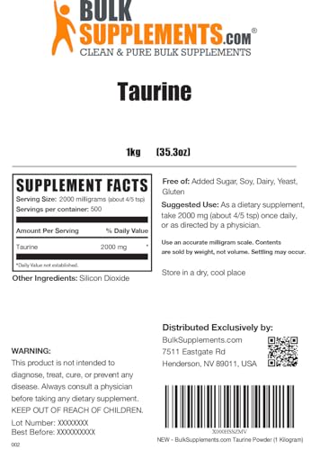BULKSUPPLEMENTS.COM Taurine Powder - Taurine Supplement, Taurine 2000mg BULKSUPPLEMENTS.COM buy supplements canada