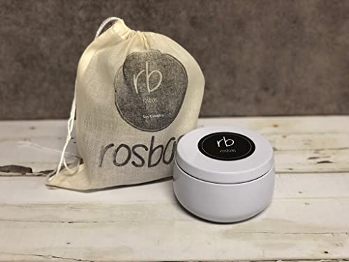 Rosbas Candle, Fraser Fir Scented, Natural Soy Wax, White Metallic Tin, 6 oz, Cotton Wick, Long Burn Time rosbas buy supplements canada