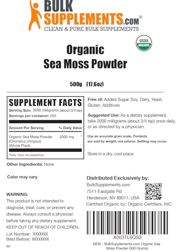 BULKSUPPLEMENTS.COM Organic Irish Sea Moss Powder - Sea Moss Supplement, Irish BULKSUPPLEMENTS.COM buy supplements canada