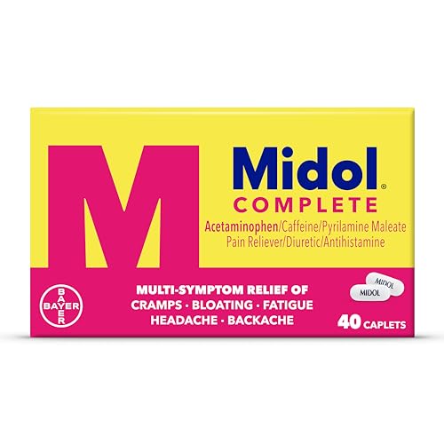 Midol Complete Menstrual Pain Relief Caplets, 40 Count - Provides Cramp, Headache, and Bloating Relief Midol buy supplements canada