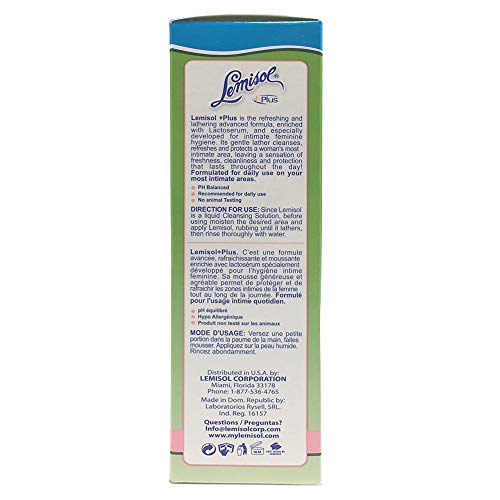 Lemisol Plus, Gentle Daily Feminine Cleanser, Original Refreshing Formula - 8 Oz (Pack of 3) Lemisol buy supplements canada
