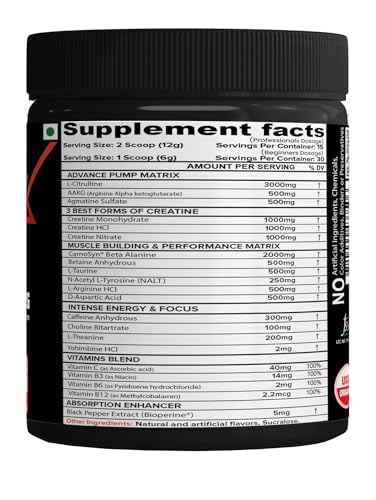 NutriJa Weapon-X Pre-Workout Powder with 21 Active Ingredients - 3 Best forms of Creatine NutriJa buy supplements canada