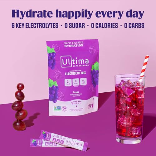 Ultima Replenisher Daily Electrolyte Drink Mix – Grape, 20 Stickpacks – Hydration Packets Ultima Replenisher buy supplements canada