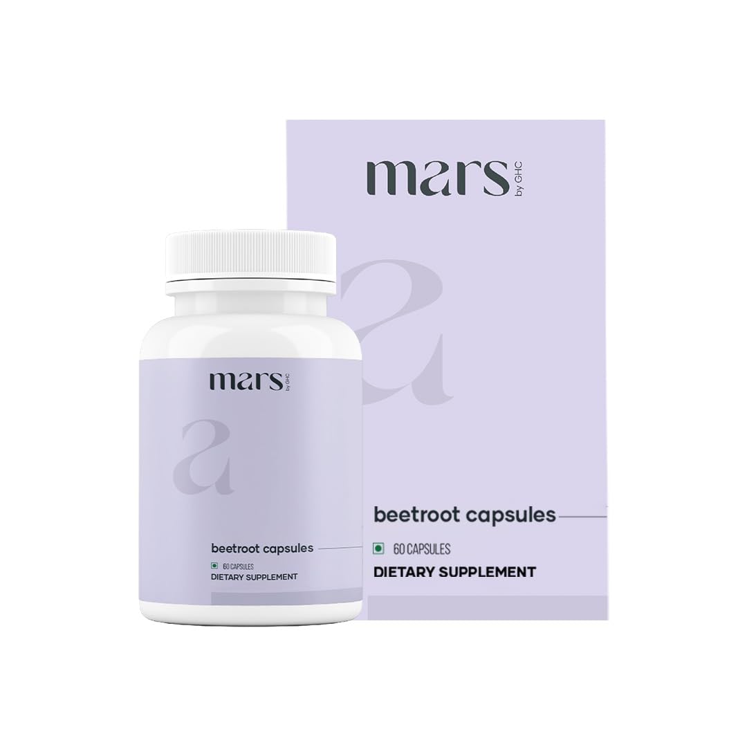 MarsbyGHC Natural Beetroot Capsules | with Garlic, Blueberry, Pomegranate & L-Arginine | Plant-Based Supplement | Pack of 1 mars by GHC buy supplements canada