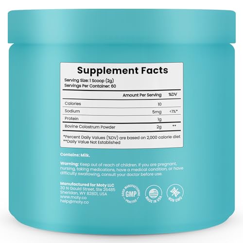 Moty Bovine Colostrum Grass Fed Powder Supplement for Gut Health, Muscle Recovery Moty buy supplements canada