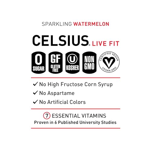 CELSIUS Sparkling Watermelon, Functional Essential Energy Drink 12 Fl Oz (Pack of 12) CELSIUS buy supplements canada