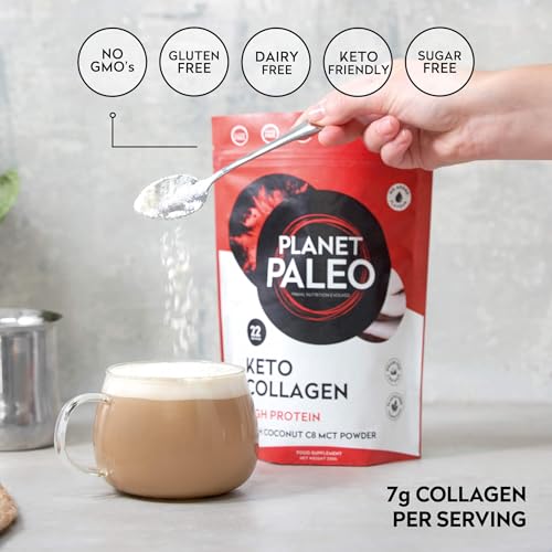 Planet Paleo Keto Collagen Powder (220g, 22 Servings) - Grass-Fed, High Protein Planet Paleo buy supplements canada