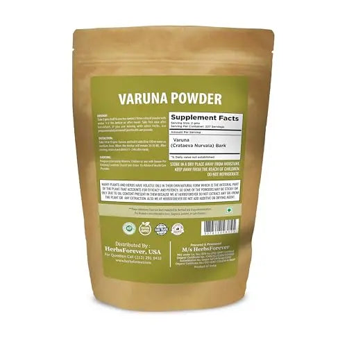 HerbsForever Varuna Powder – Crataeva Nurvala – Prostate Health – Support Prostatic, Kidneys, Gall Bladder and Urinary Tract Health – Non GMO, Organic, Vegan – 454 GMS Herbsforever buy supplements canada
