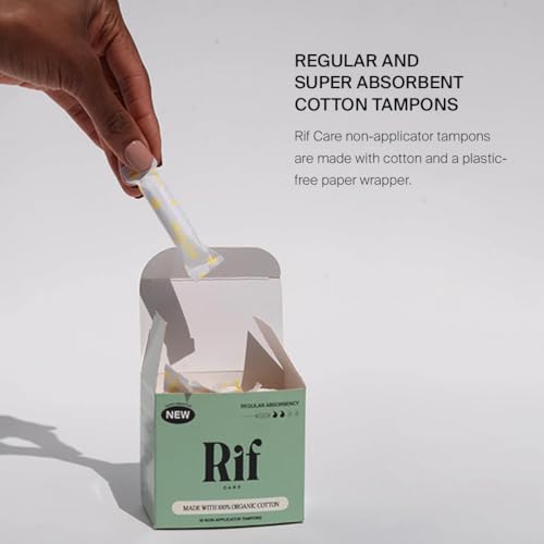 Rif Care Organic Cotton Non Applicator Tampons Regular Absorbency 18 Count Rif care buy supplements canada