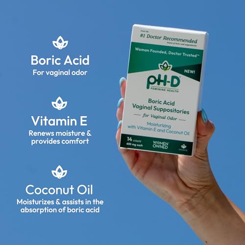 pH-D Feminine Health - Boric Acid Moisturizing Suppository - Woman Owned - for Vaginal Odor pH-D Feminine Health Support buy supplements canada