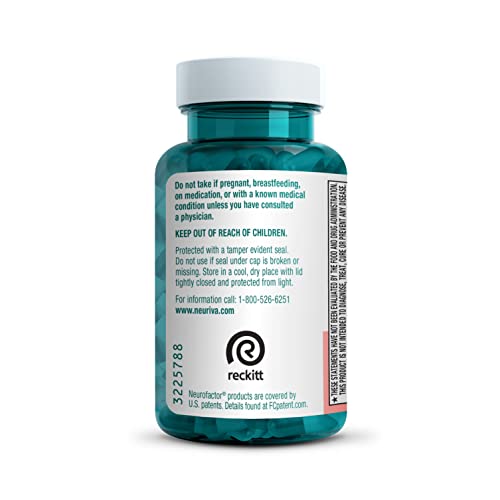 NEURIVA Original Decaffeinated Clinically Tested Nootropic Brain Supplement for Memory, Focus & Concentration, NeuroFactor & Phosphatidylserine, 28ct Capsules NEURIVA buy supplements canada