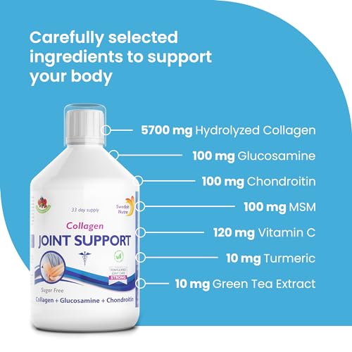 Swedish Nutra Joint Support Collagen - Pack of 500ml, 33 Day Supply | Berry Flavour | with Vitmain C & Glucosamine Swedish Nutra buy supplements canada