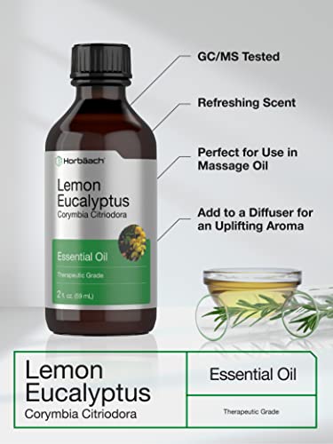 Lemon Eucalyptus Essential Oil | 2 oz | for Massage, Bath, Diffuser, DIY Projects & More Horbäach buy supplements canada