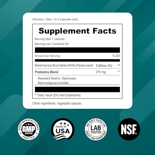 Akkermansia Muciniphila Probiotics for Digestive Health - 5 Billion TFU Akkermansia Probiotic UpNourish buy supplements canada