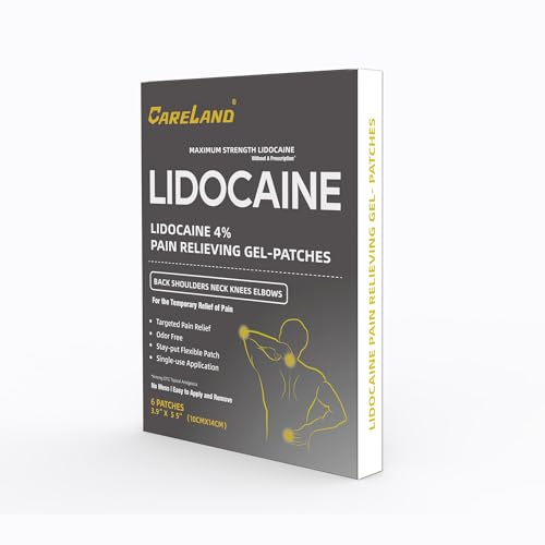 CARELAND Lidocaine Gel Patch, 18 Count Maximum Strength Pain Patches for Muscle Relief in Neck Knee Back and Shoulders Unscented Numbing Patch for Soothing Nerves, Joints CARELAND buy supplements canada