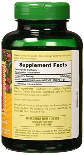 Puritan's Pride Triple Strength Acai 3000 MG, 120 Count Puritan's Pride buy supplements canada