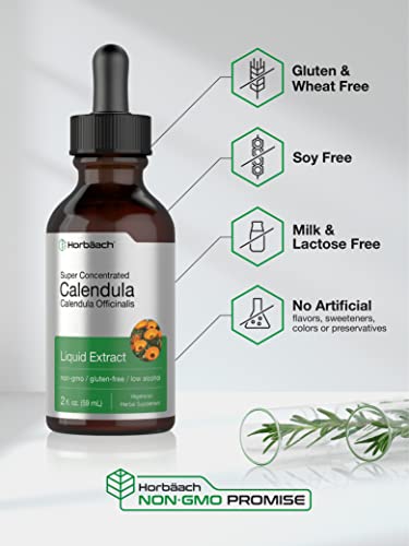 Calendula Extract Tincture | 2 fl oz | Vegetarian, Non-GMO, Gluten Free Liquid Supplement Horbäach buy supplements canada