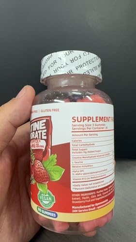 Creatine Monohydrate Gummies Complex for Men & Women -Advanced Formula W/L-Taurine + Vitamin B12, Sugar Free Chewable Supplement,90 Strawberry Gummies Openovomins buy supplements canada