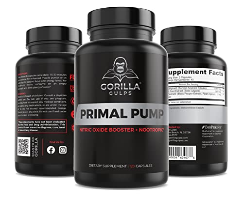 Gorilla Gulps - Primal Pump Nitric Oxide Supplement Nootropic 1500mg Nitrosigine L Gorilla Gulps buy supplements canada