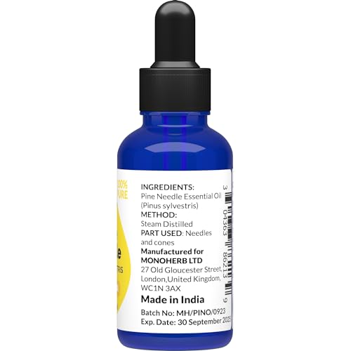 Pine Needle Essential Oil 15 ml - 0.5 oz - Pure & Natural - with Pipette Dropper MONOHERB buy supplements canada