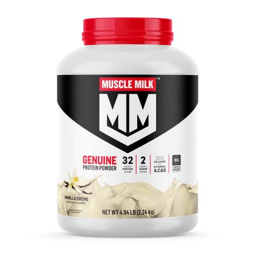 Muscle Milk Genuine Protein Powder, Vanilla Creme, 32g Protein, 5 Pound, 32 Servings Muscle Milk buy supplements canada