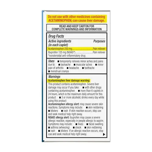 GoodSense Dual Action Acetaminophen and Ibuprofen (NSAID) Tablets, 250 mg/125 mg, Back Pain, 72 Count GoodSense buy supplements canada