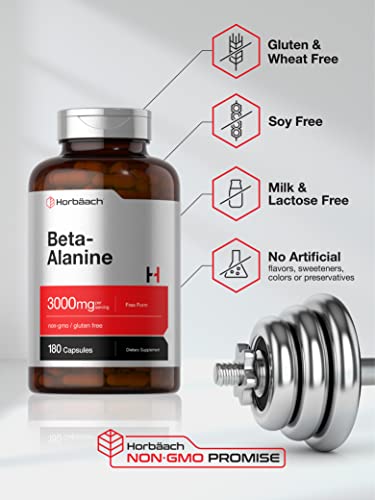 Beta Alanine Capsules | 3000mg | 180 Count | Non-GMO, Gluten Free Supplement Horbäach buy supplements canada