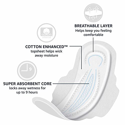Amazon Basics Thick Maxi Pads with Flexi-Wings for Periods, Extra Heavy Overnight Absorbency Amazon Basics buy supplements canada