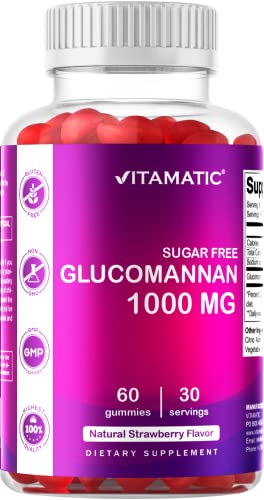 Vitamatic Sugar Free Glucomannan Gummies (Amorphophallus Konjac Root) - 1000mg per Vitamatic buy supplements canada