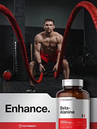 Beta Alanine Capsules | 3000mg | 180 Count | Non-GMO, Gluten Free Supplement Horbäach buy supplements canada